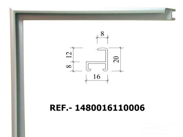 MOLDURA ALUMINIO ANODIZADO MATE REF.- 1480016110006 - Imagen 2