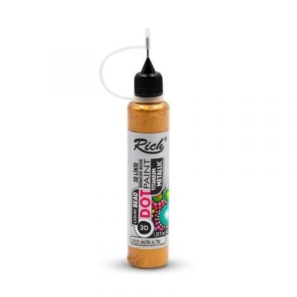 PINTURA DOT METÁLICA RICH 40cc. ANTIQUE GOLD