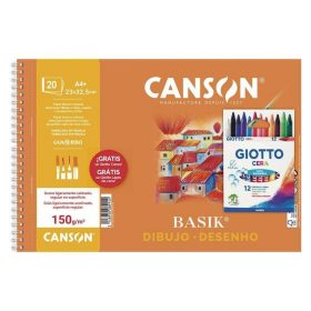 BLOC BASIK DIBUJO 23x32,5cm. (20hj.) 150gr. CANSON (12 ceras gratis)