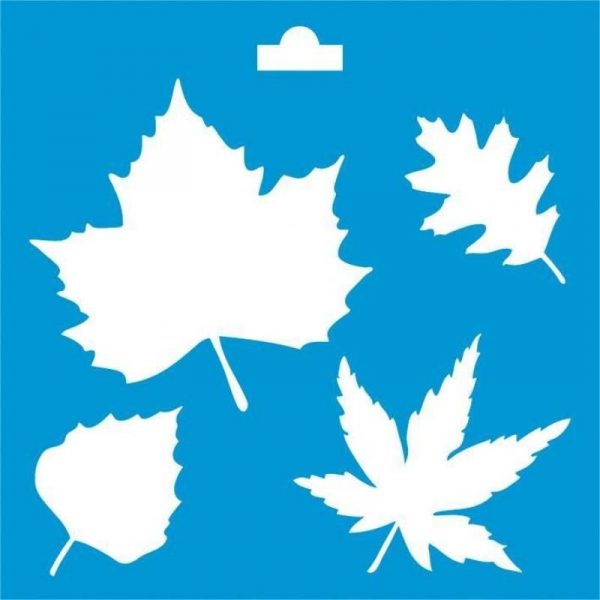 STX-056 PLANTILLA STENCIL 10x10cm. HOJAS DE OTOÑO