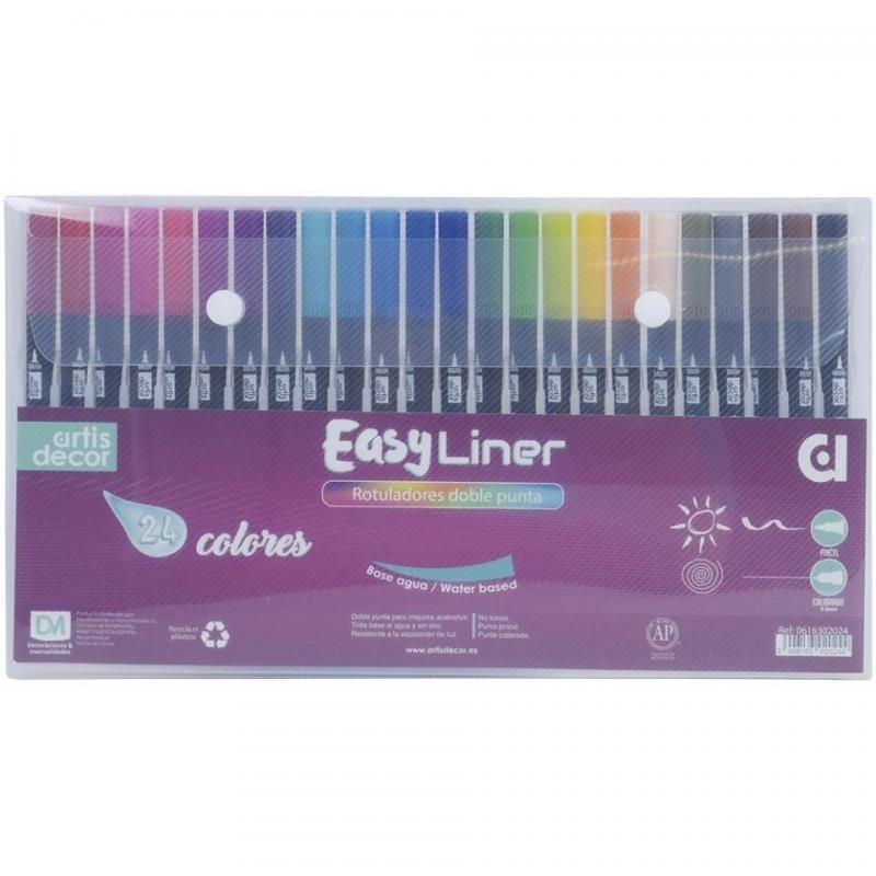 SET 24 ROTULADORES EASY LINER (Pincel/Fino 0.4mm) ARTIS DECOR