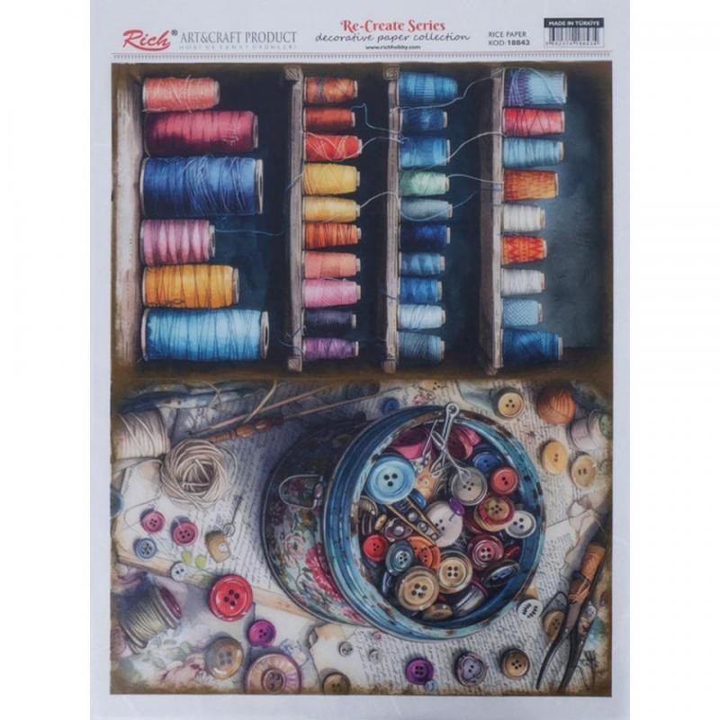 PAPEL ARROZ DEC. RICH 29,7x42cm. KOD.18843