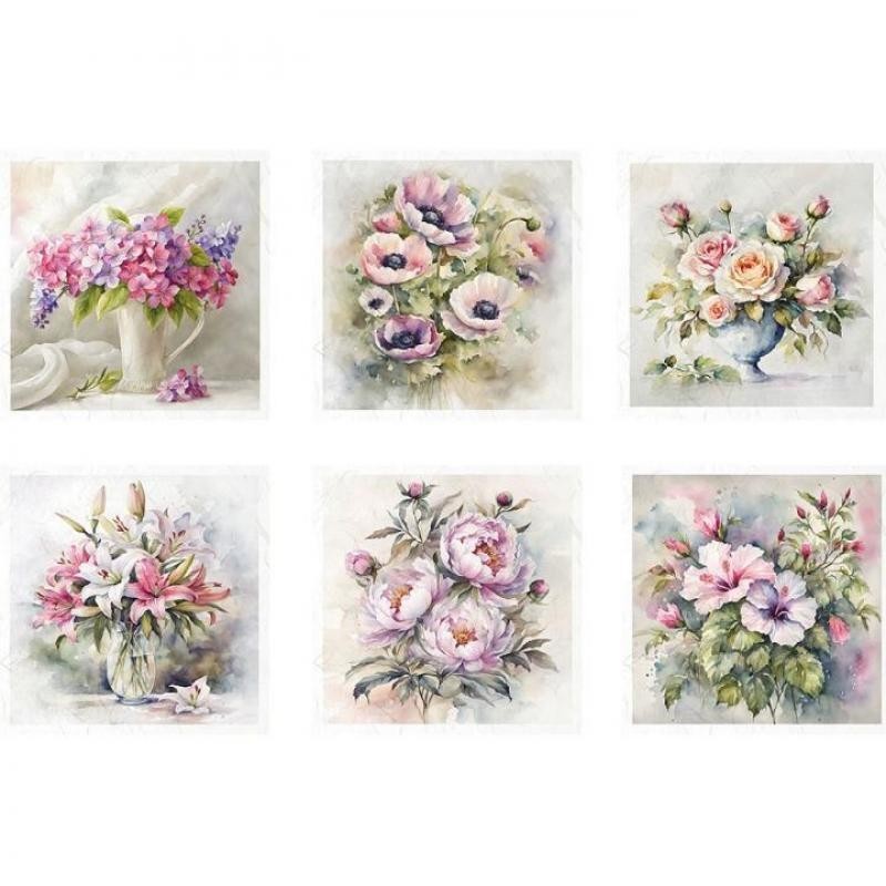 RSM144 SET 6ud. MINI PAPEL ARROZ ITD 14,8x14,8cm.