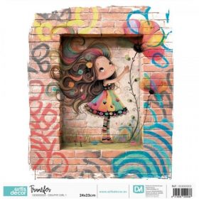 TRANSFER DTF TEXTIL 24x23cm. Graffiti girl 1